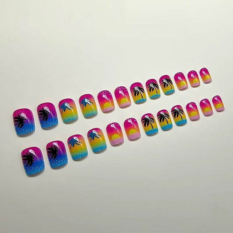 Tropical design artificial nails Kalsten