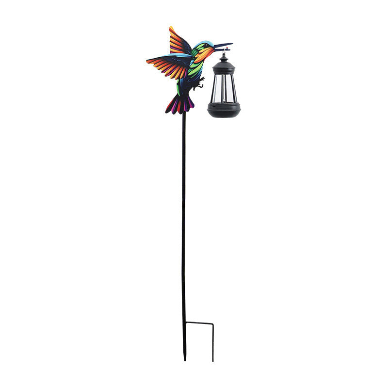 Decorative Hummingbird Solar Garden Stake With Hanging Lantern Kalsten