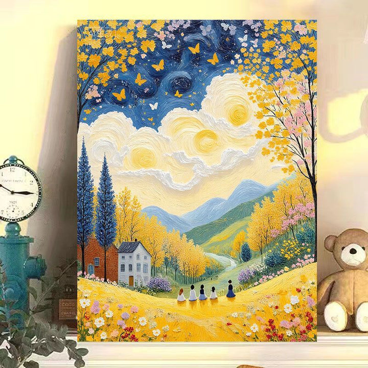 Scenic Autumn Landscape Canvas Art Print Kalsten