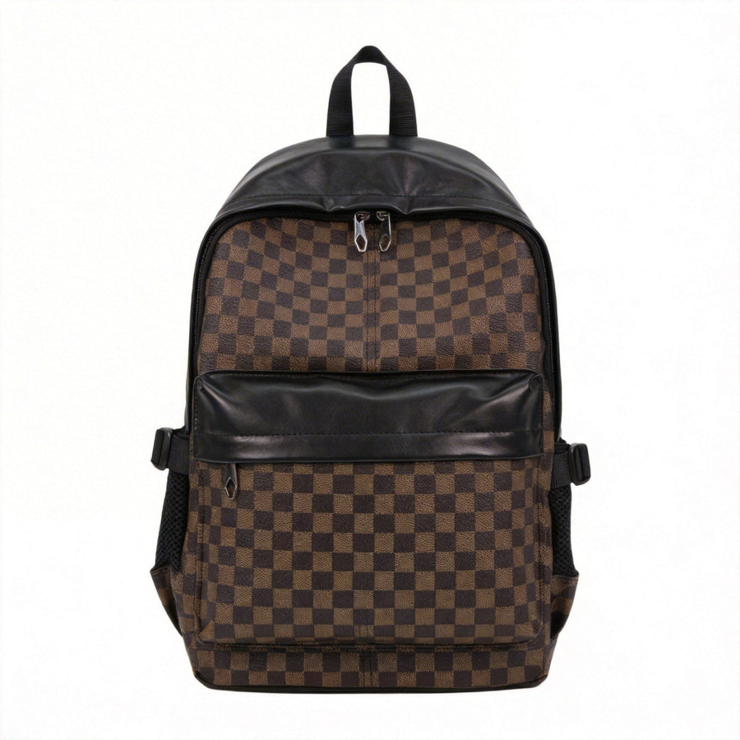 Trendy Checkerboard Design Backpack