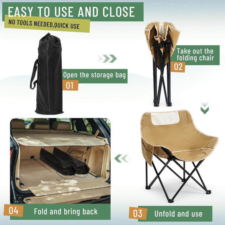 Women's folding chair with comfortable backrest and cup holder Kalsten