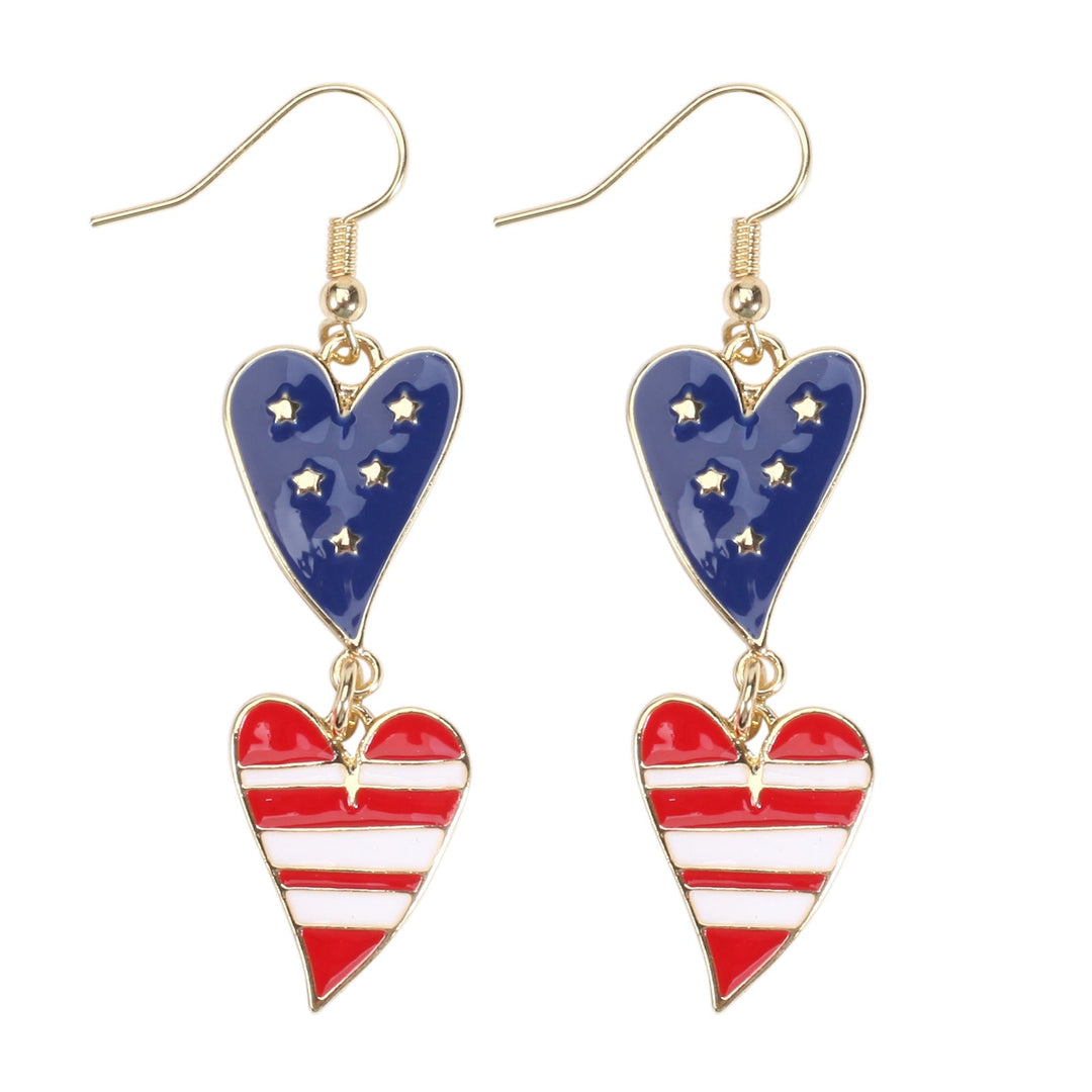 Women's filigree earrings in flag design with crystal stripes and enamel trim Kalsten