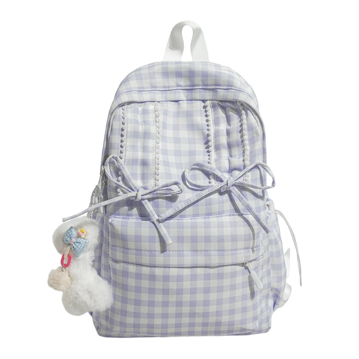 Charming Checked Pattern Backpack kalsten