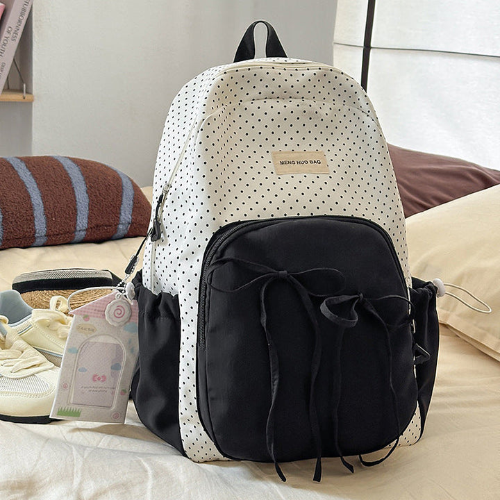 Minimalist Polka Dot School Backpack