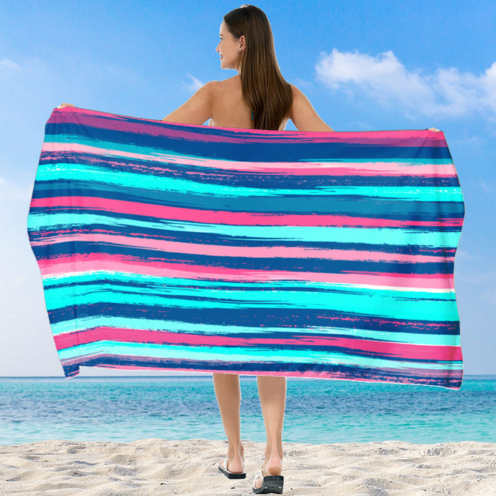 XXL Beach blanket with colorful stripe pattern Kalsten