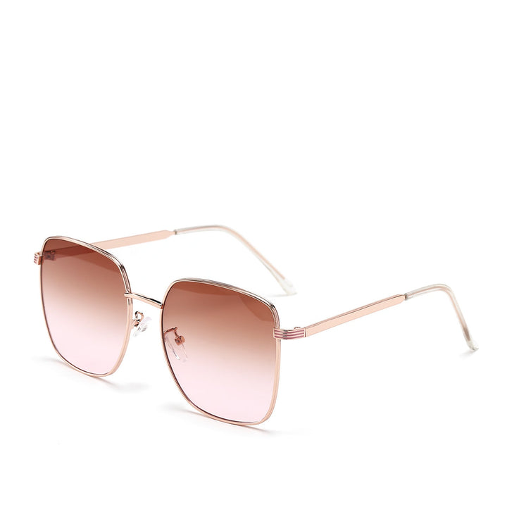 Women's square sunglasses with elegant metal frame and mirrored lenses Kalsten
