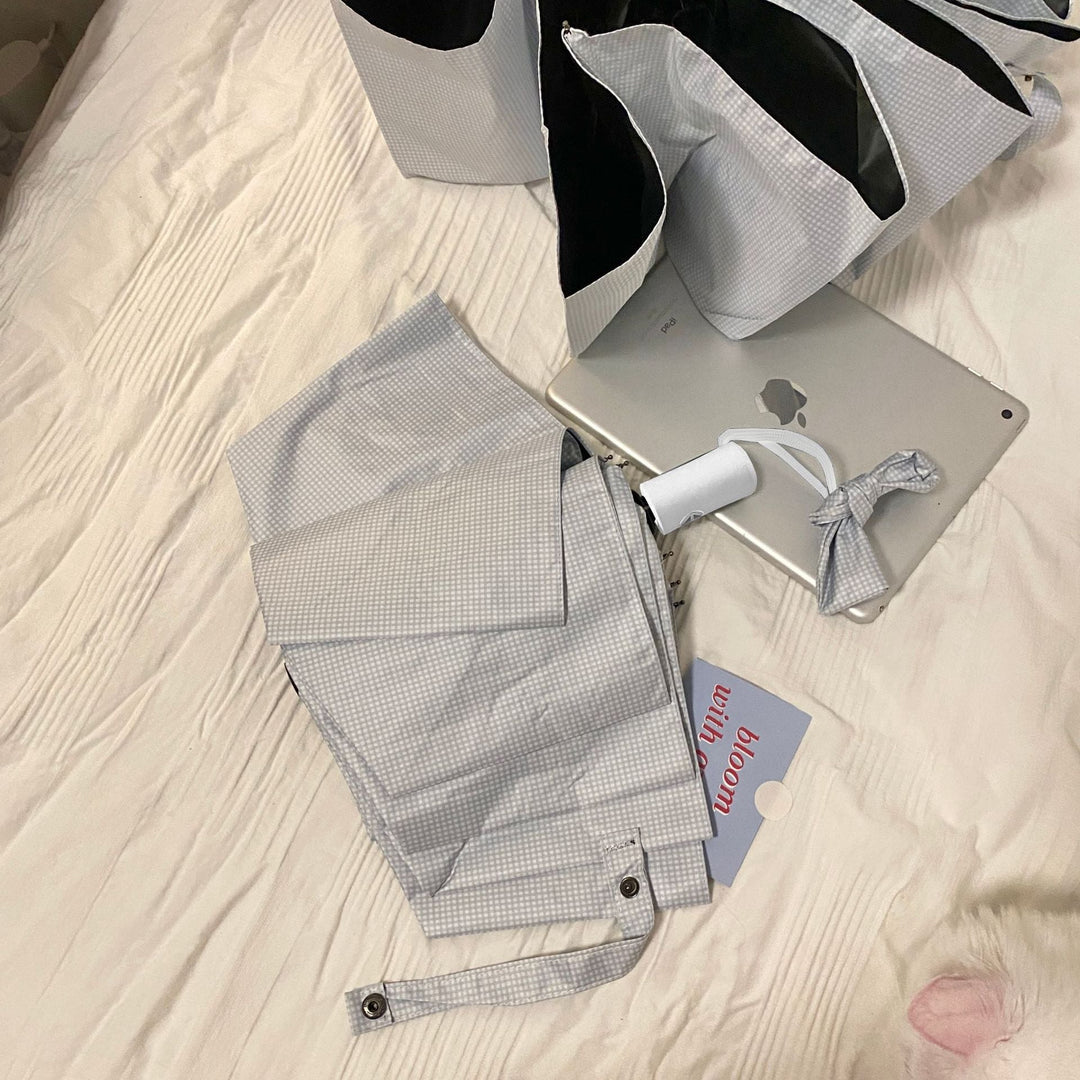 Ladies elegant folding umbrella with classic check pattern Kalsten
