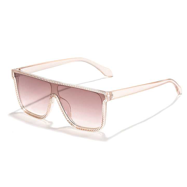 Women's futuristic fashion sunglasses with wide frame and contrasting lenses Kalsten