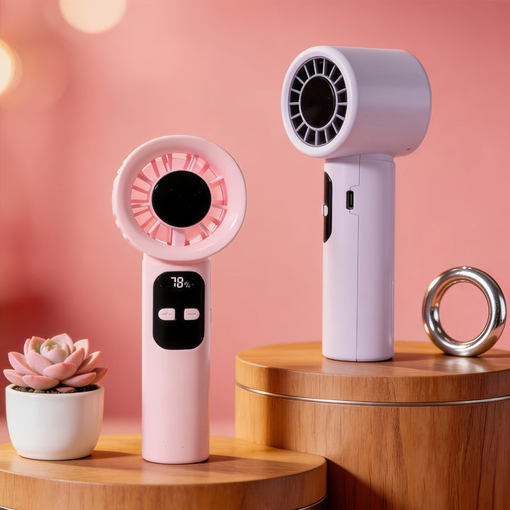 Unisex nan bladeless Mini handheld fan with digital display and USB charging function Kalsten