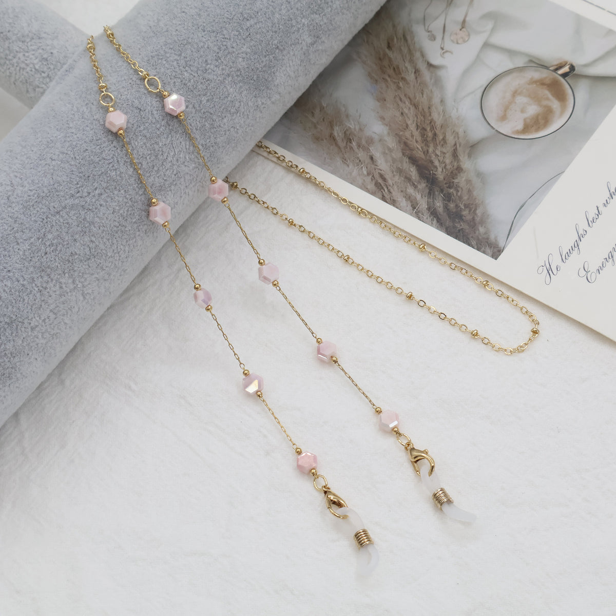 Elegant Gold Chain Necklace with Gemstones Acalora