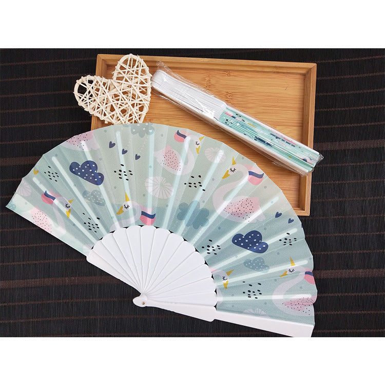 Ladies decorative fan with shimmering shell pattern Kalsten