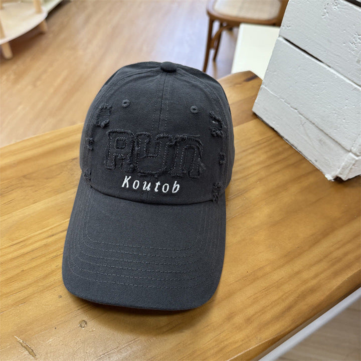 Men's Distressed Embroidered Baseball Cap Kalsten
