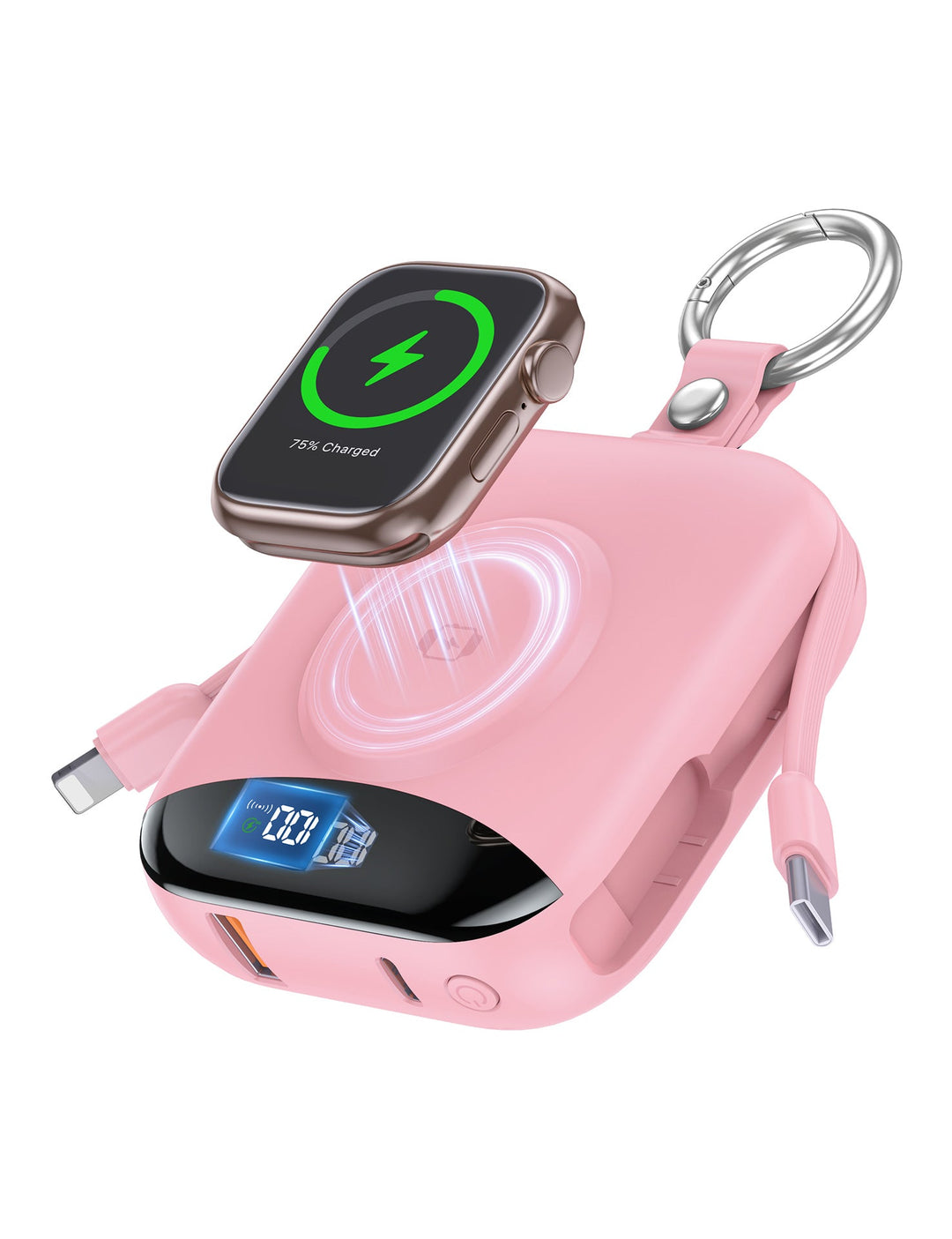 Portable inductive charger with integrated battery and LCD display Kalsten