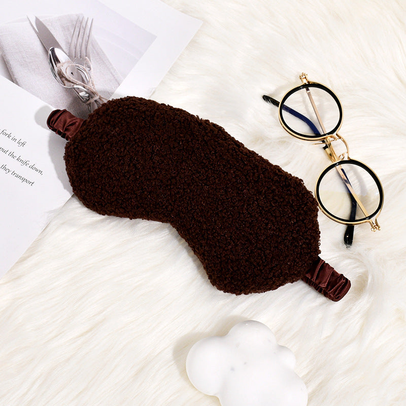 Women's cuddly thermo sleep mask made of teddy fleece with adjustable satin band Kalsten