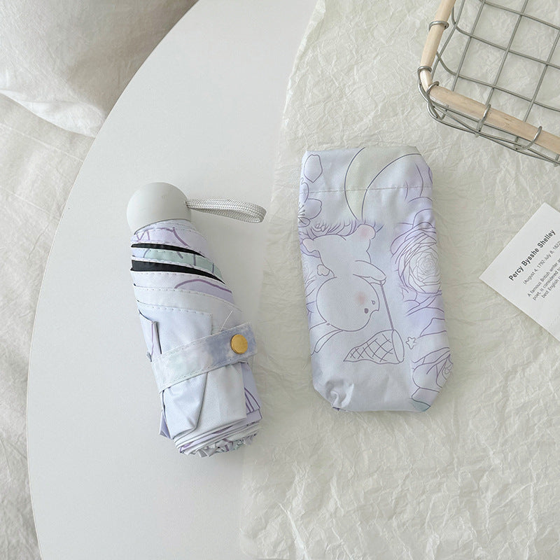 Ladies Folding Umbrella with Floral Minimalism Kalsten