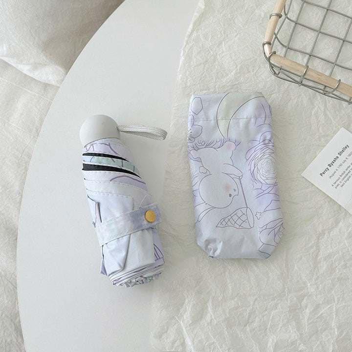 Ladies Folding Umbrella with Floral Minimalism Kalsten