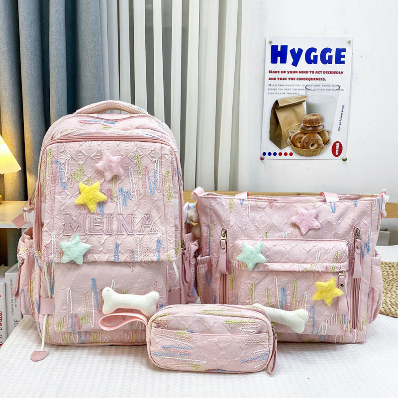 Cute Quilted School Backpack and Tote Set Kalsten