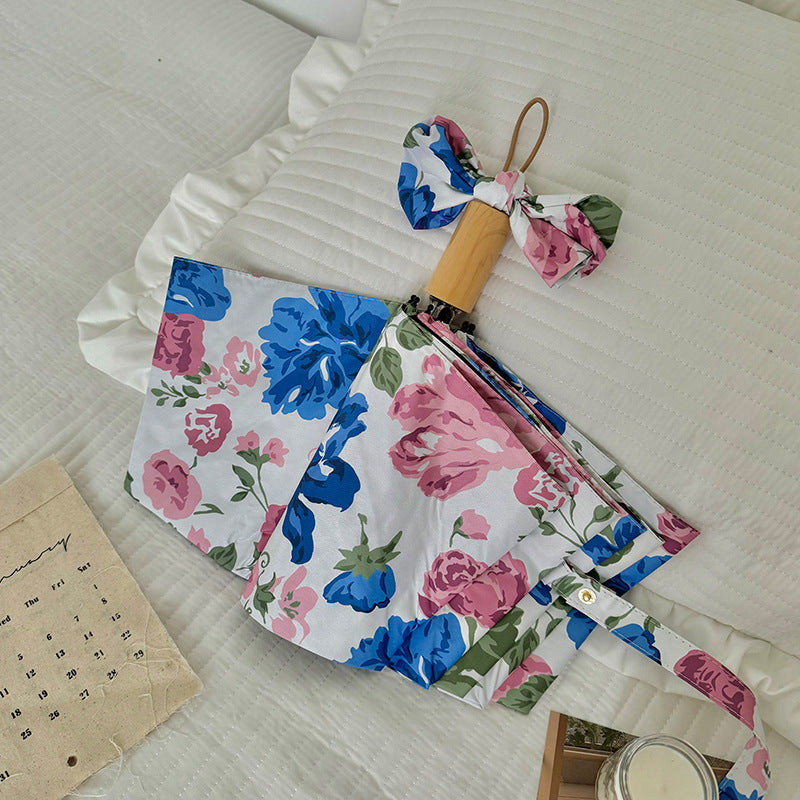 Women's Folding Umbrella with High-Quality Floral Design Kalsten