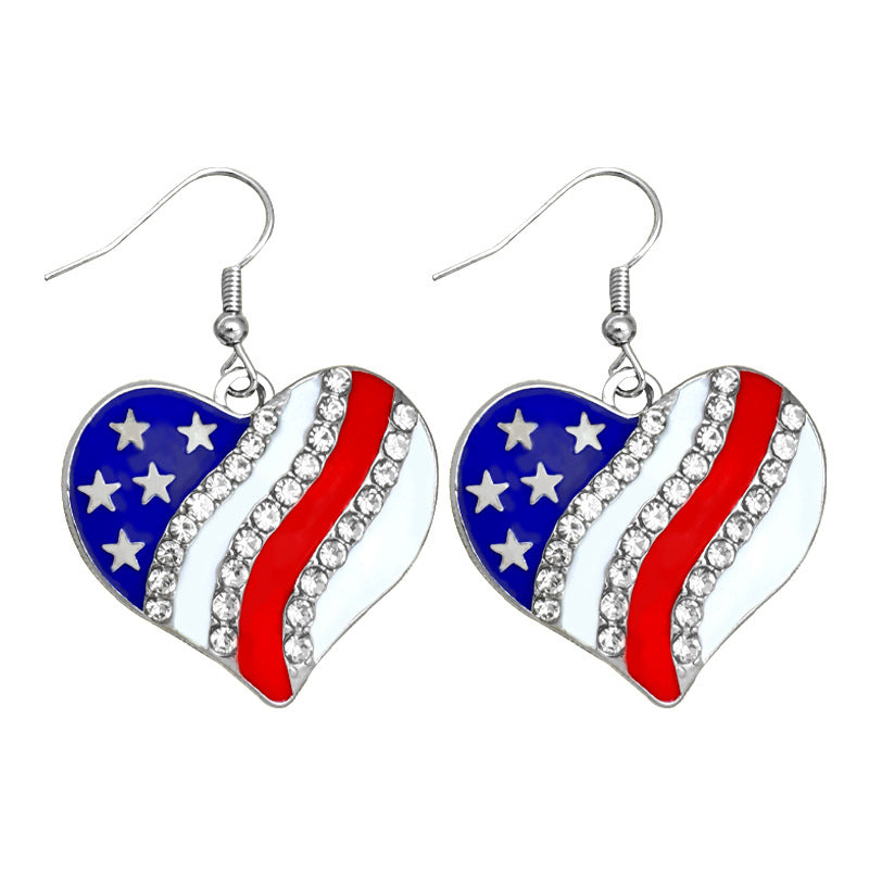 Women's earrings in flip-flop design with crystal embellishment and enamel flag motif Kalsten