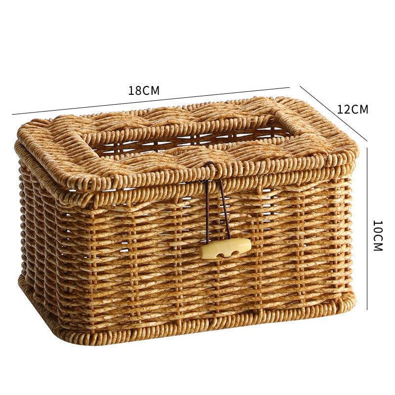 Handmade Wicker Storage Box with Lid Kalsten