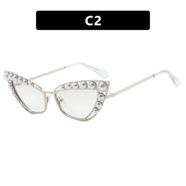 Ladies Cat-Eye Sunglasses with Exclusive Pearl Tip Frame Kalsten