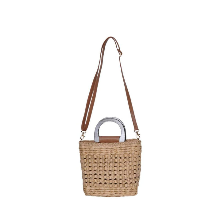Woven natural material handbag with comfortable shoulder carrying device Kalsten