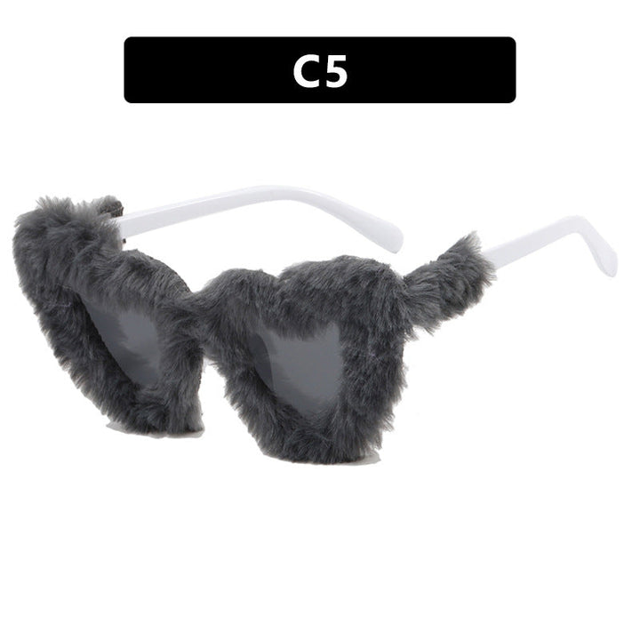 Women Paw Sunglasses with Luxurious Fur Trim Kalsten