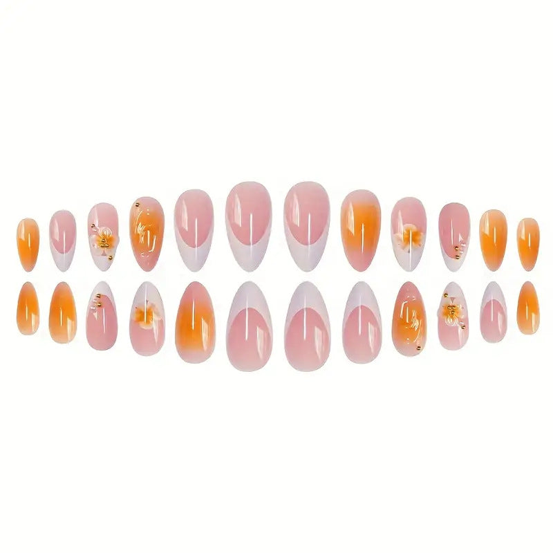 Artistic Floral Design Press-On Nail Set Kalsten