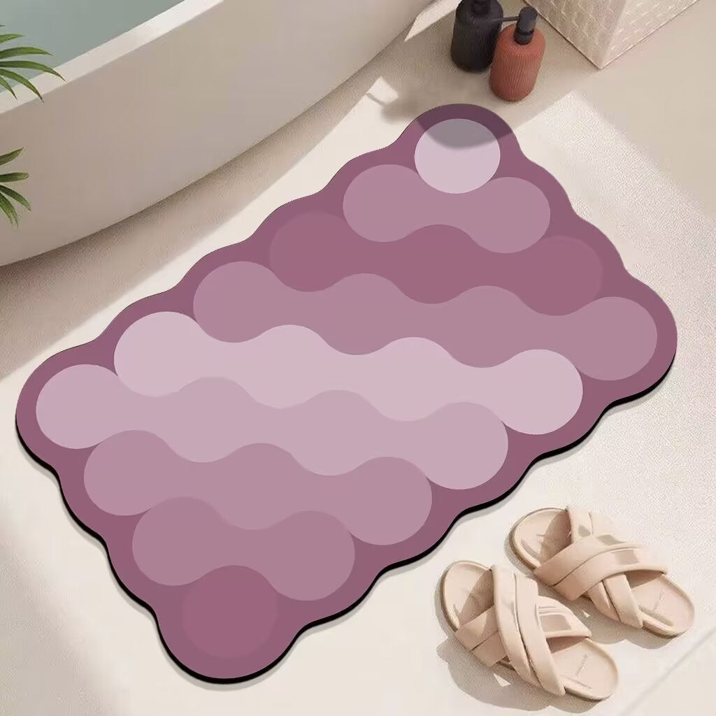 Abstract Wave Design Bath Mat Kalsten