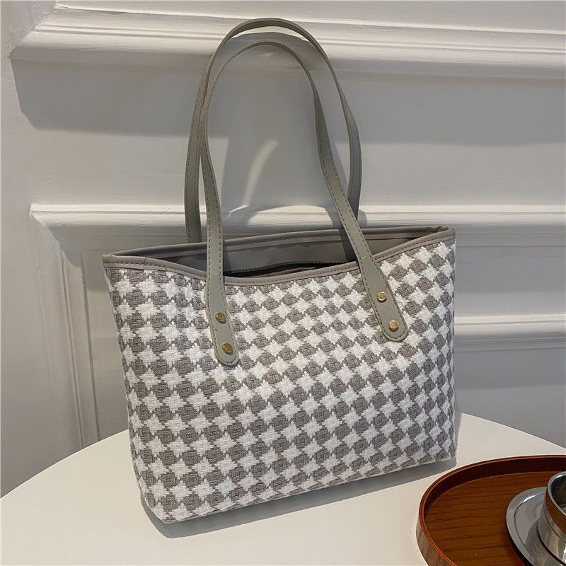 Woven Pattern Beach Tote Bag Acalora