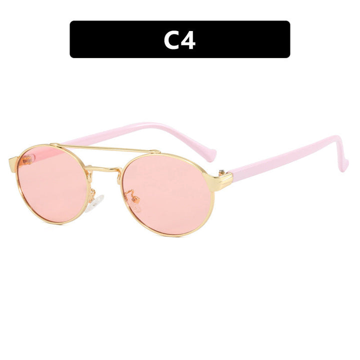 Ladies fashionable sunglasses in stylish round design with golden accents Kalsten