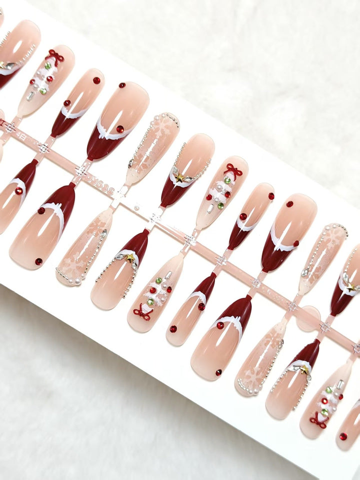 Festive artificial nails with Christmas motifs Kalsten