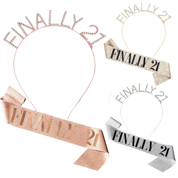 Women's Glittering Hairband with Inscription Kalsten