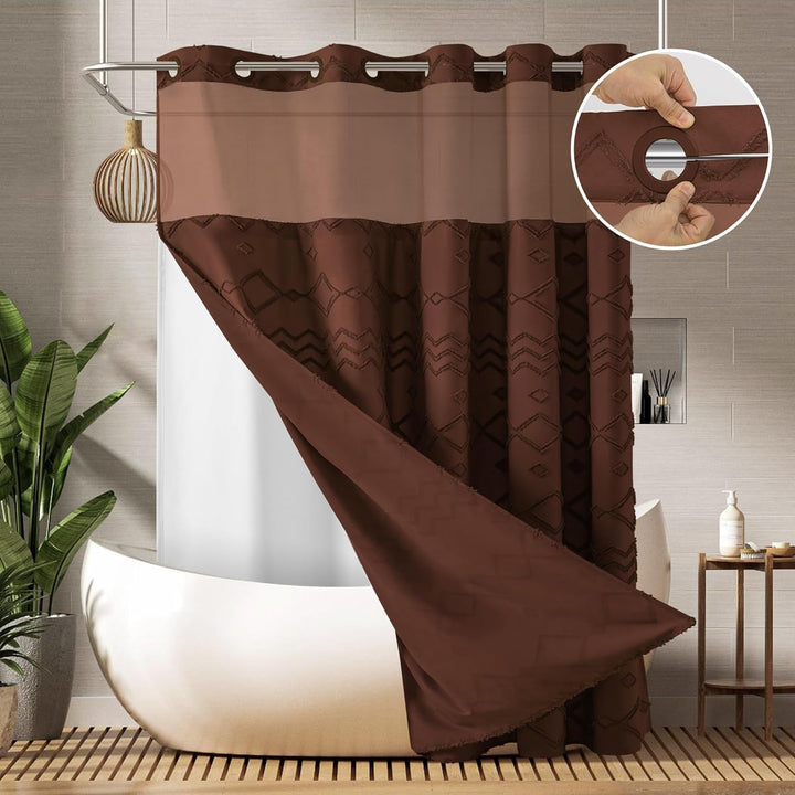 Textured Geometric Shower Curtain Kalsten