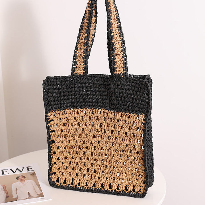 Hand-knotted tote bag in modern net design Kalsten