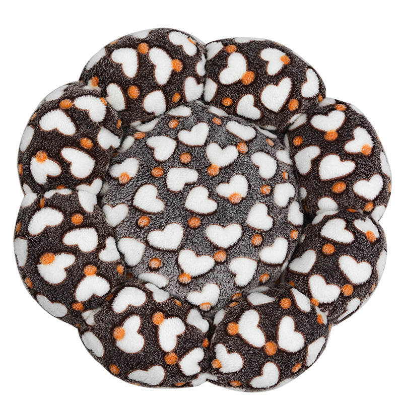 Cozy Round Plush Dog Bed