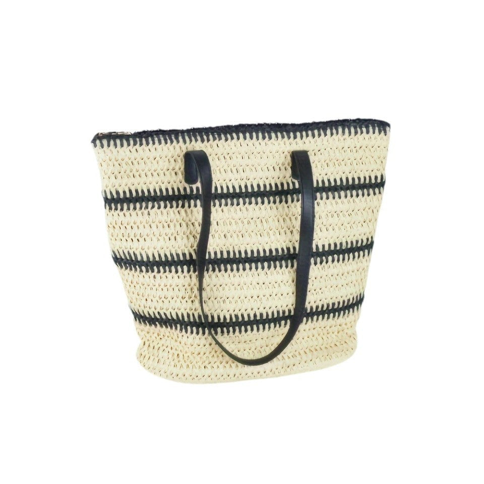 Handmade beach bag with striking leather handles Kalsten