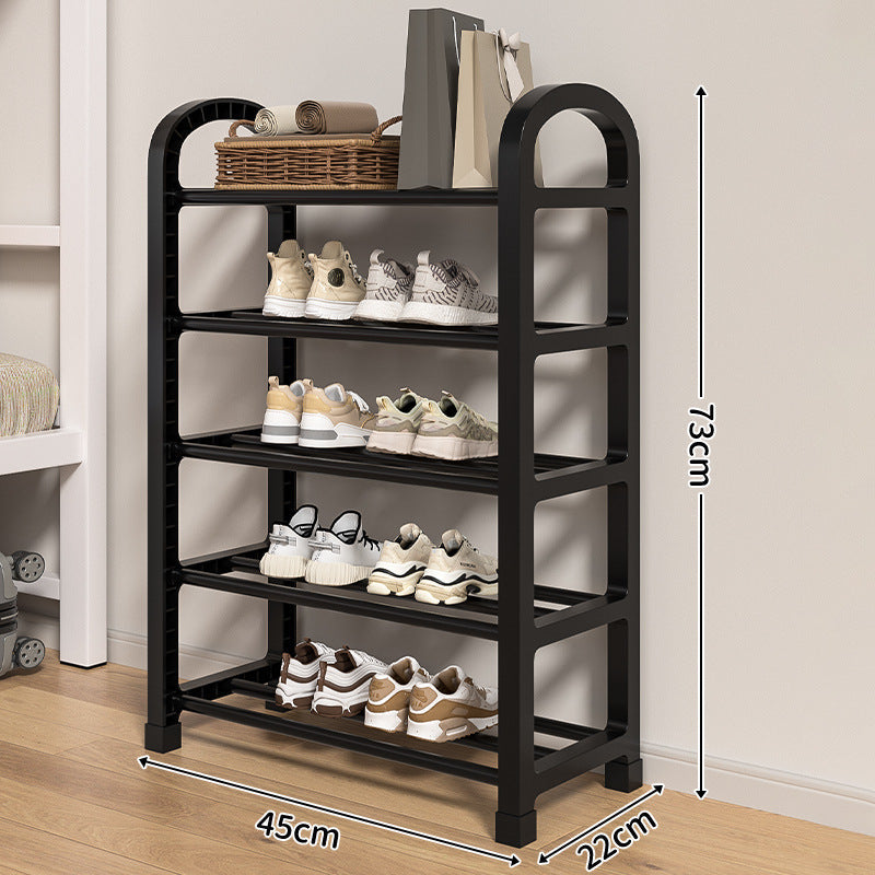 Multi-Tier Narrow Shoe Storage Rack With Arched Side Frame And Slim Footprint