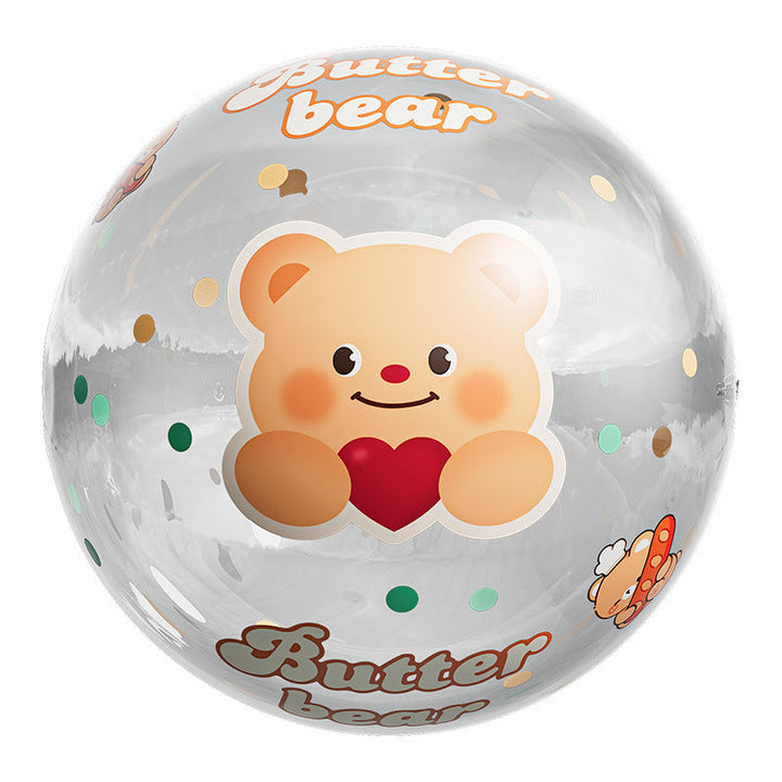 Unisex Inflatable Play Ball with Cheerful Bear Design Kalsten
