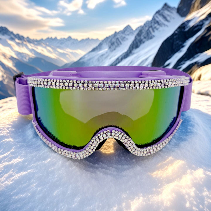 Women Glamorous Ski Goggles with Sparkling Crystal Decoration Kalsten