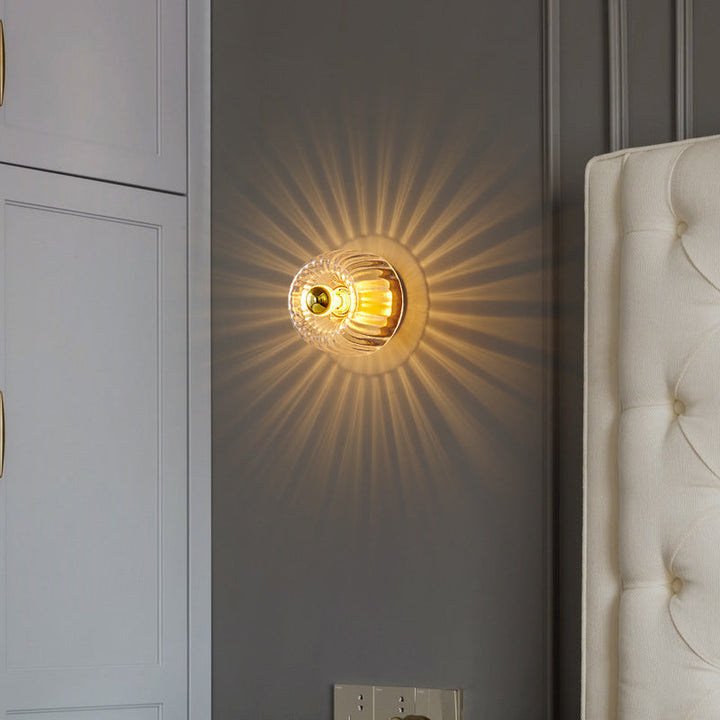 Flush Mount Light Copper 6.3 in Elegant Gold Bedroom Living Room Wall Lamp Luxury LED Incandescent Fixture | Kalsten