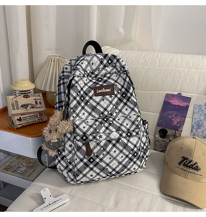 Stylish Checked Pattern Backpack Kalsten