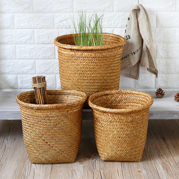 Handcrafted Natural Fiber Storage Bin Kalsten