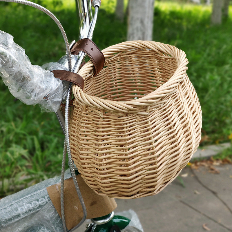 Women's Handmade Bicycle Basket with Leather Handles Kalsten