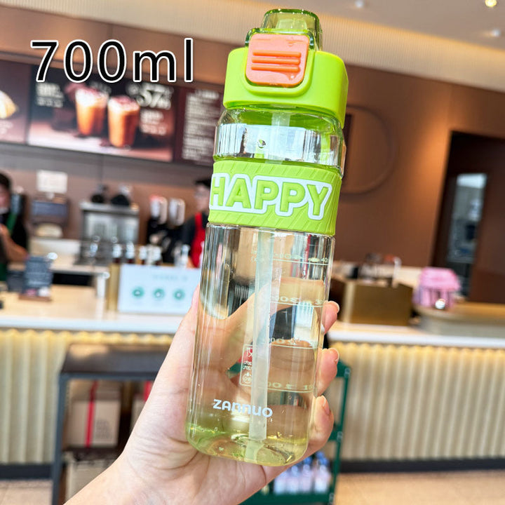 Ladies leak-proof drinking bottle with integrated measuring scale and secure lid Kalsten