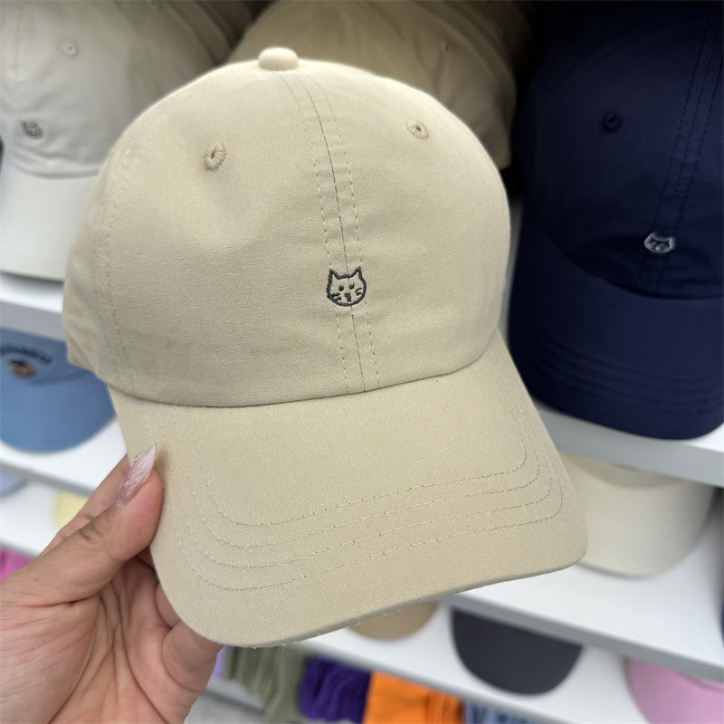 Women's Cat-Embroidered Cotton Baseball Cap Kalsten