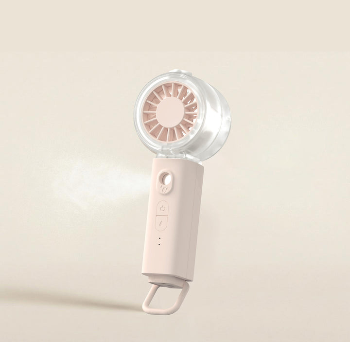 Cooling portable rechargeable handheld misting fan with foldable loop and adjustable multi-speed control Kalsten