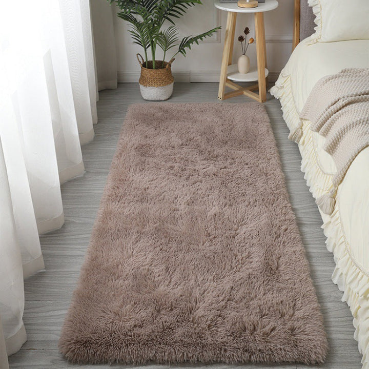 Plush Long-Pile Shag Area Runner Rug With Anti-Slip Backing And Faux Sheepskin Texture