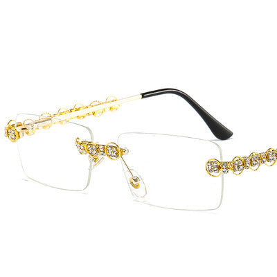 Women's designer sunglasses with sparkling frame and rectangular lenses Kalsten