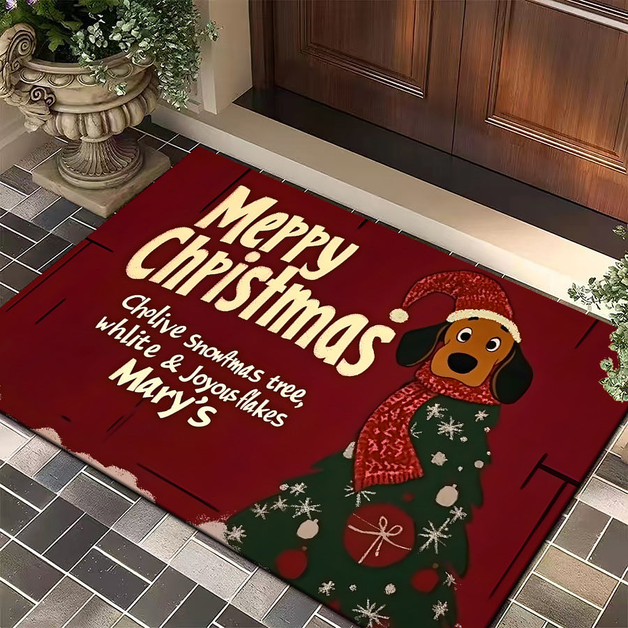 Festive Dog-Themed Entryway Mat Acalora